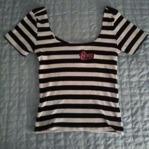 Zara Striped David Bowie crop top